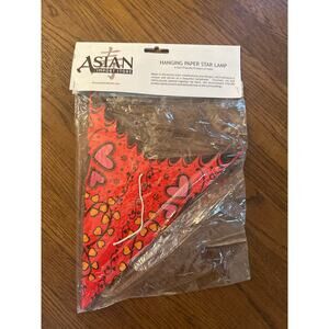 NEW Fuego Hanging Paper Star Lamp Red Butterfly Hearts Asian Import Store